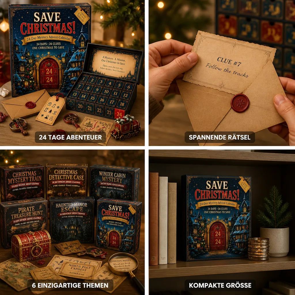 Escape Room Puzzle Advent Calendar with 24 Daily Brain Teasers