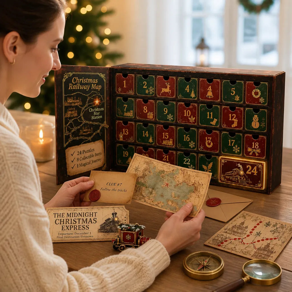 Escape Room Puzzle Advent Calendar with 24 Daily Brain Teasers