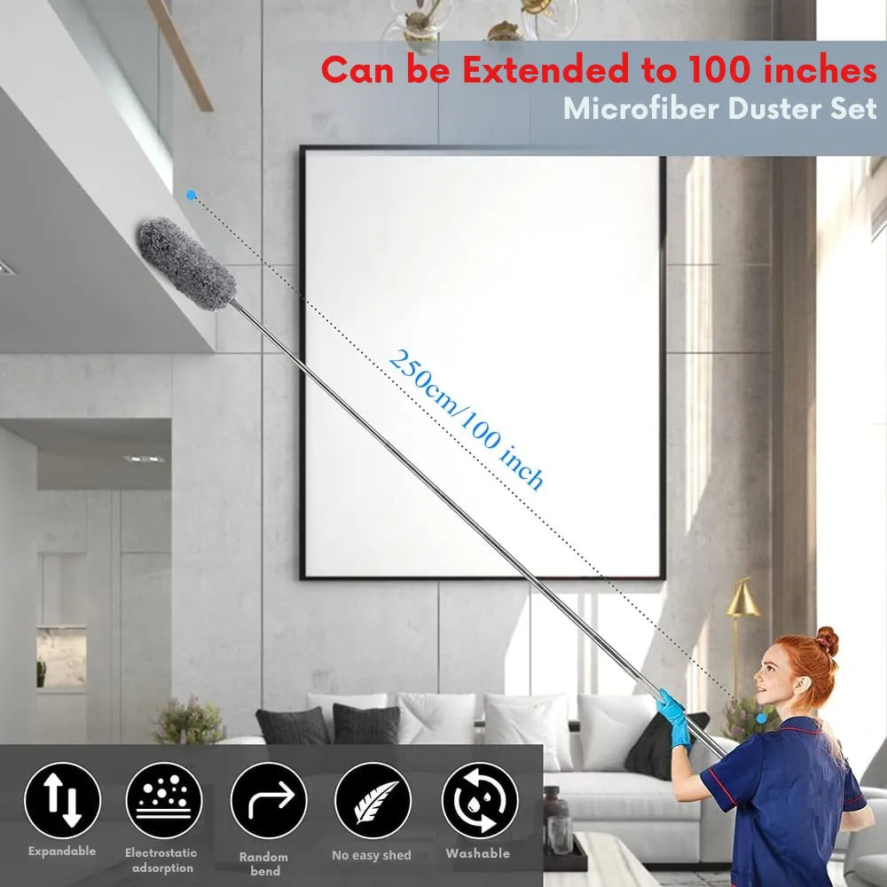 Extendable Microfiber Duster with Bendable Head