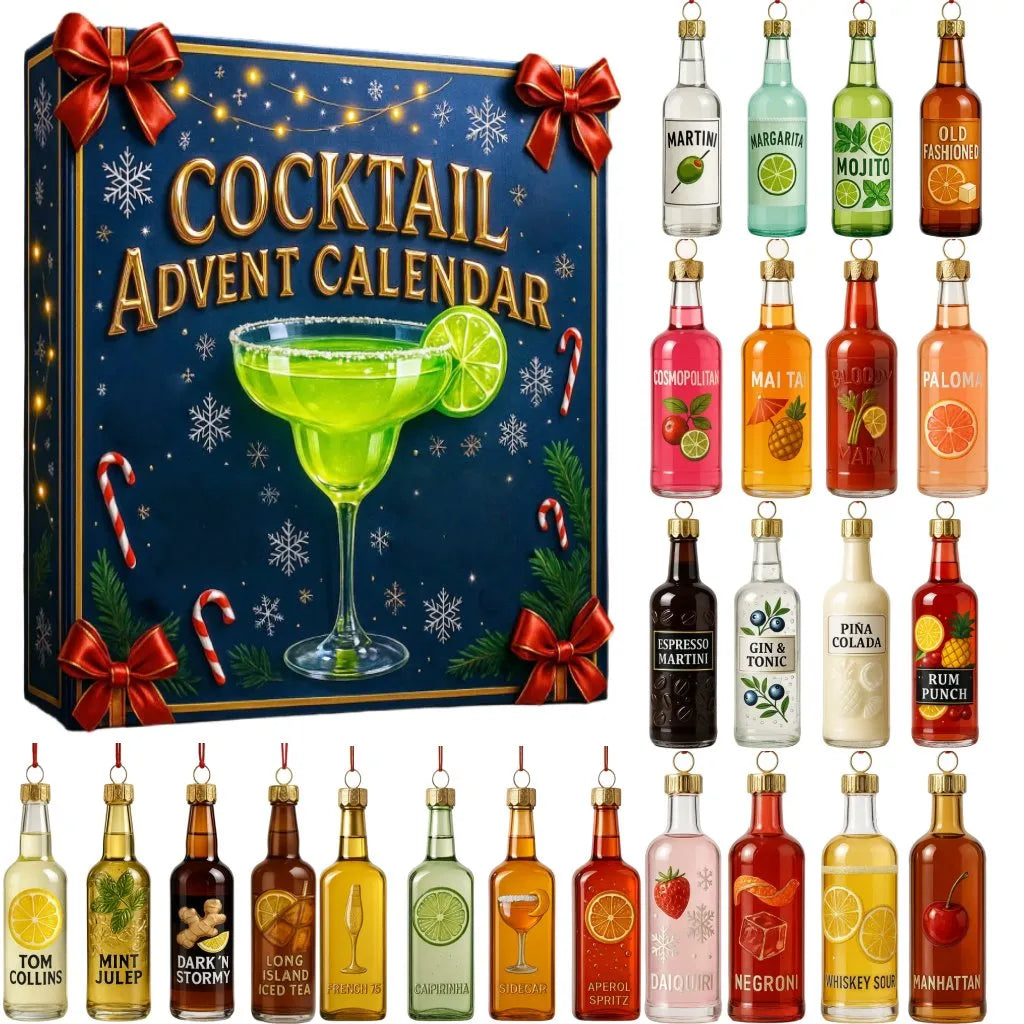Festive Cocktail Advent Calendar with 24 Hanging Mini Bottles