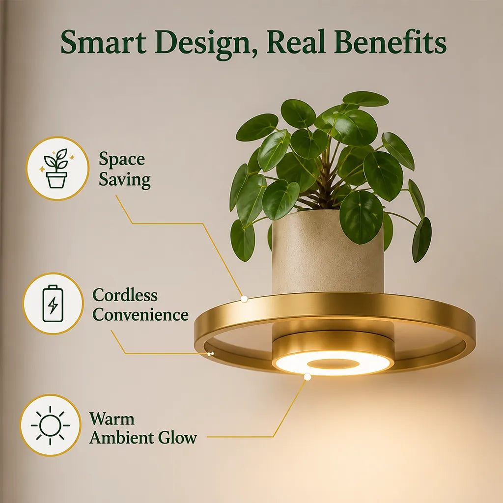 Floating Wall Shelf with Built-In LED Light