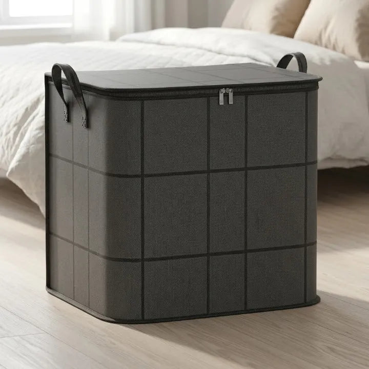 Foldable Bedding Storage Bag with Dual Zipper