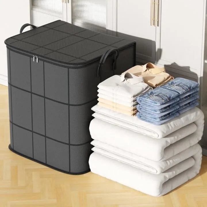 Foldable Bedding Storage Bag with Dual Zipper