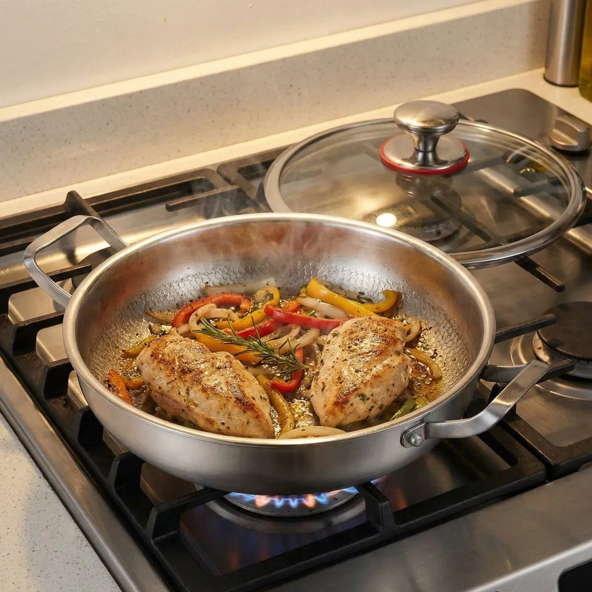 Forged Titanium Frying Pan with Dual Handles