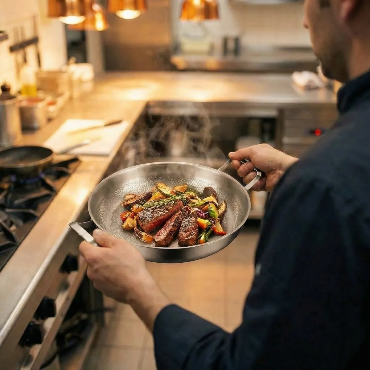 Forged Titanium Frying Pan with Dual Handles
