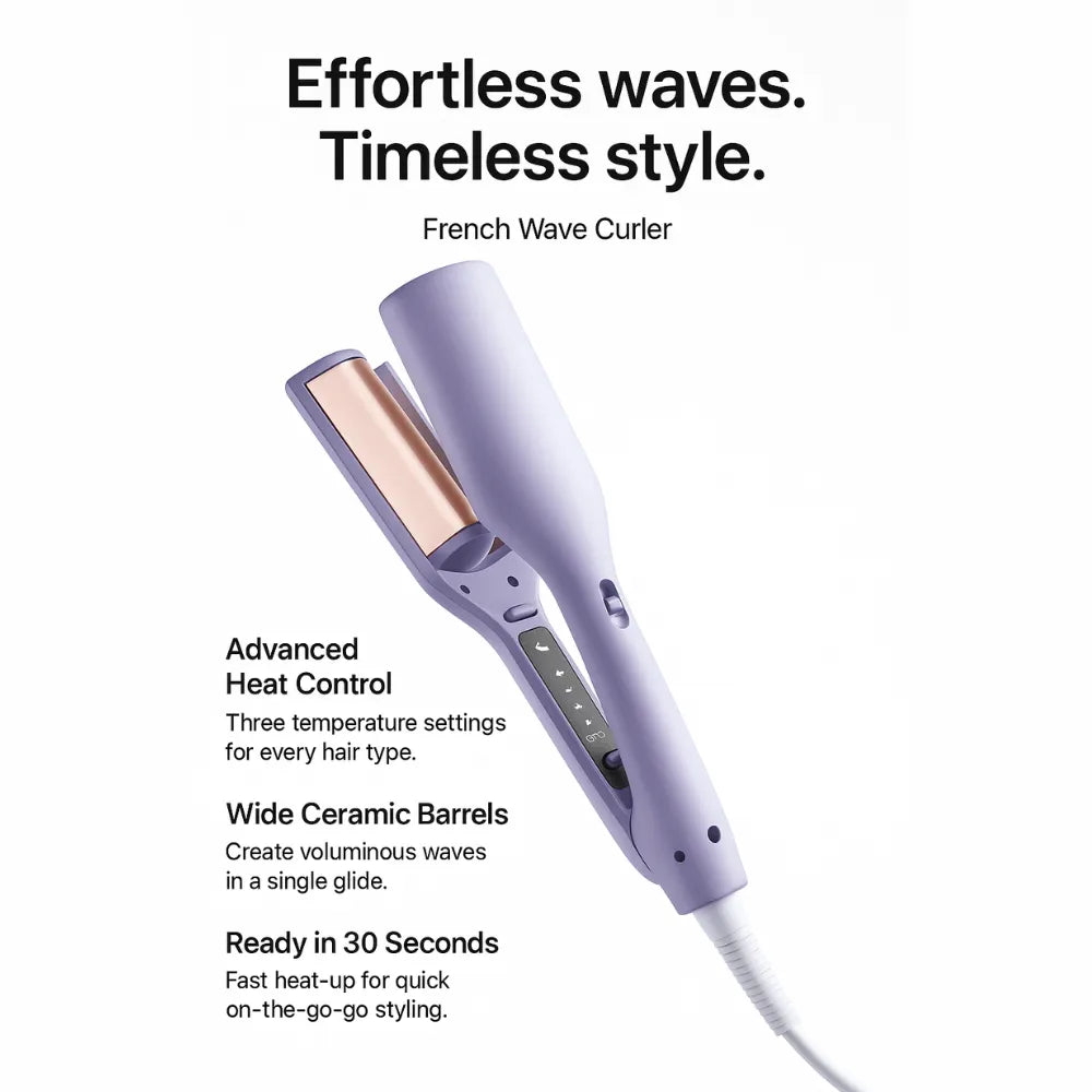 French Wave Hair Curler with Ceramic Coating