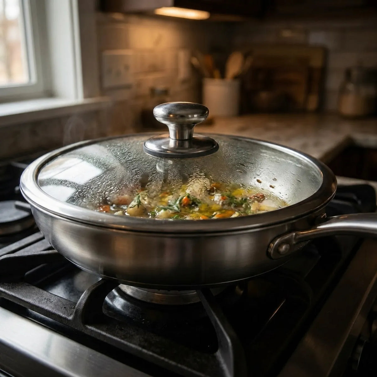 Hand-Hammered Titanium Cookware Set with Kitchen Utensils
