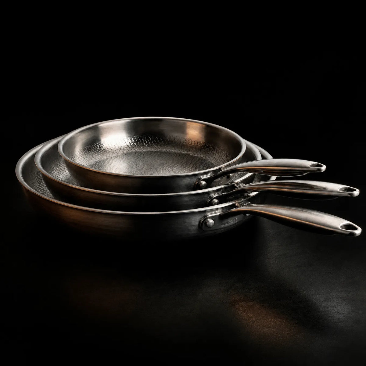 Hand-Hammered Titanium Frying Pan Set