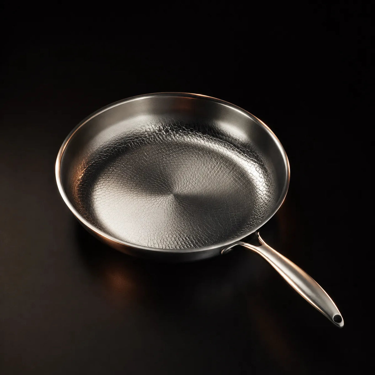 Hand-Hammered Titanium Frying Pan Set with Lids