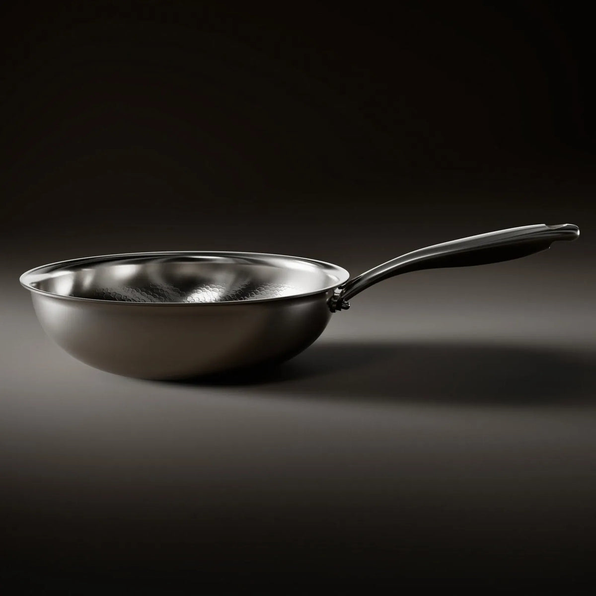 Hand-Hammered Titanium Wok Pan with Flat Bottom
