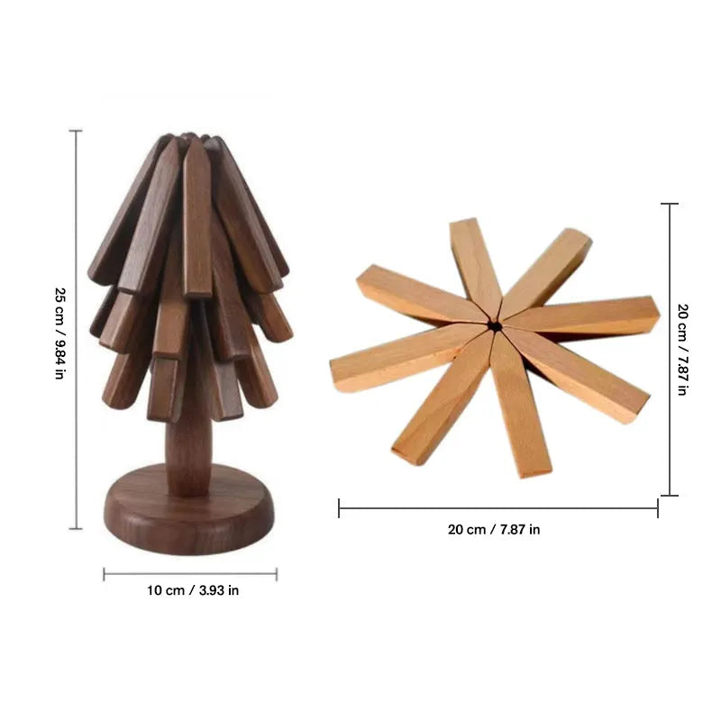 Handcrafted Heat-Resistant Wooden Table Coaster Set