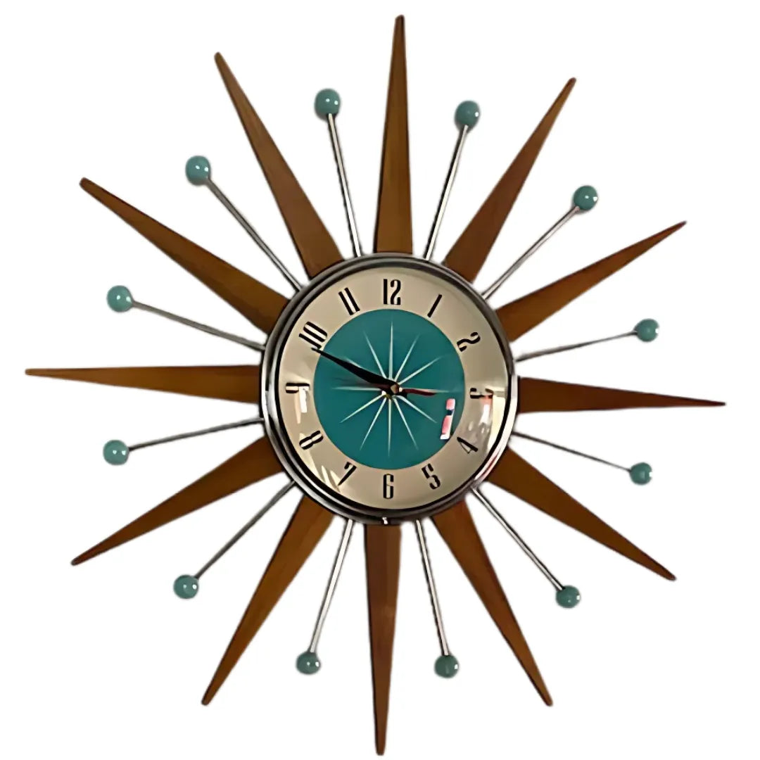 Handmade Mid-Century Modern Wall Clock with Silent Movement