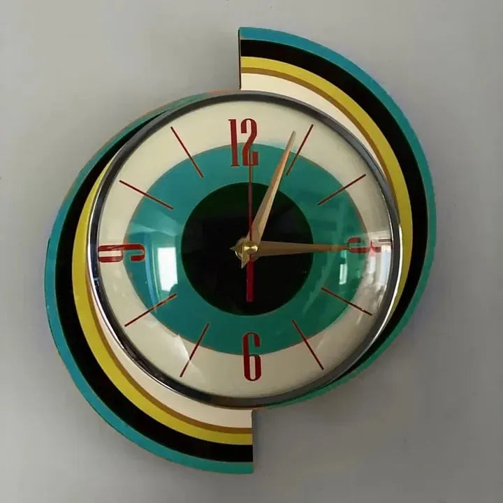 Handmade Mid-Century Modern Wall Clock with Silent Movement