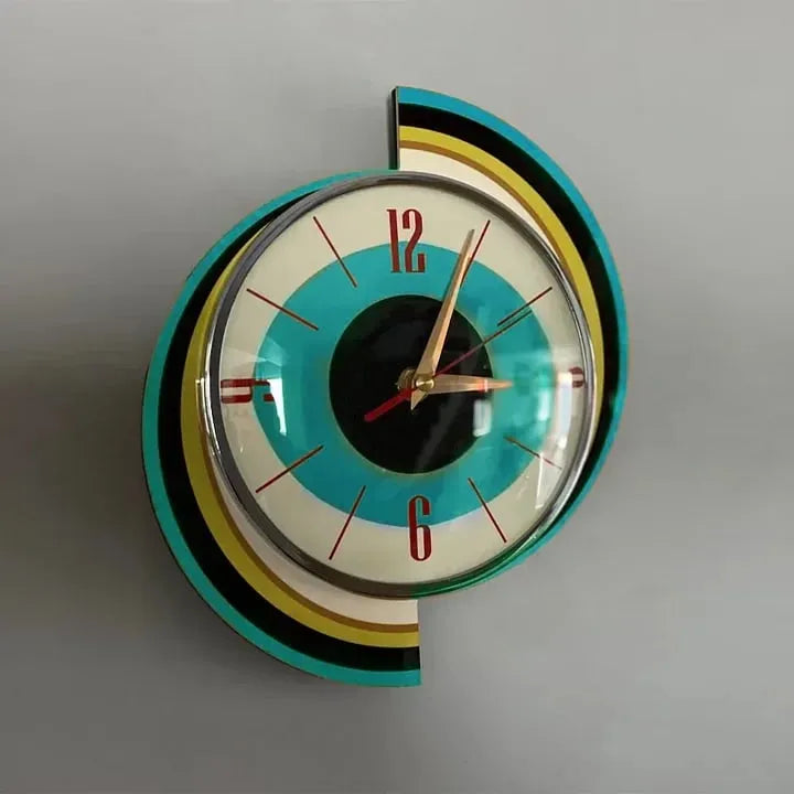 Handmade Mid-Century Modern Wall Clock with Silent Movement