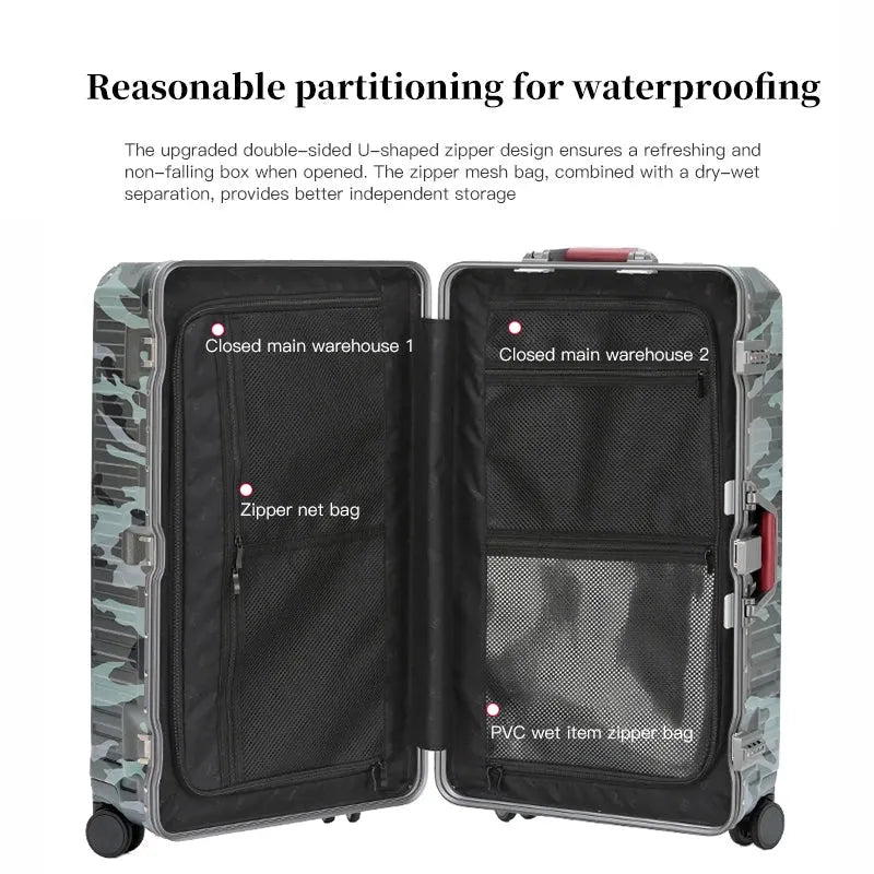 Hard-Shell Travel Suitcase with Wide Handle