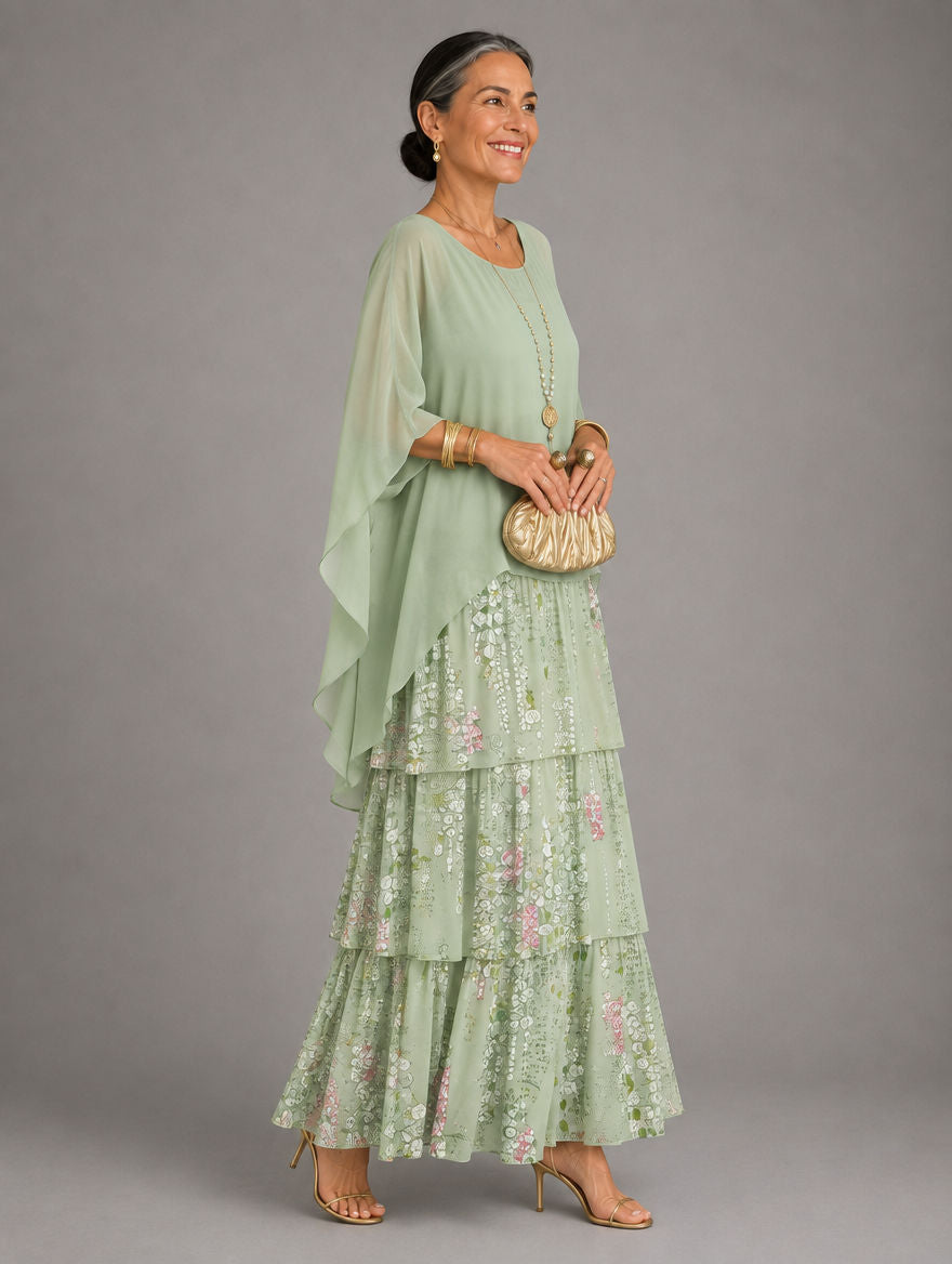Women's Elegant Flowy Tiered Maxi Dress