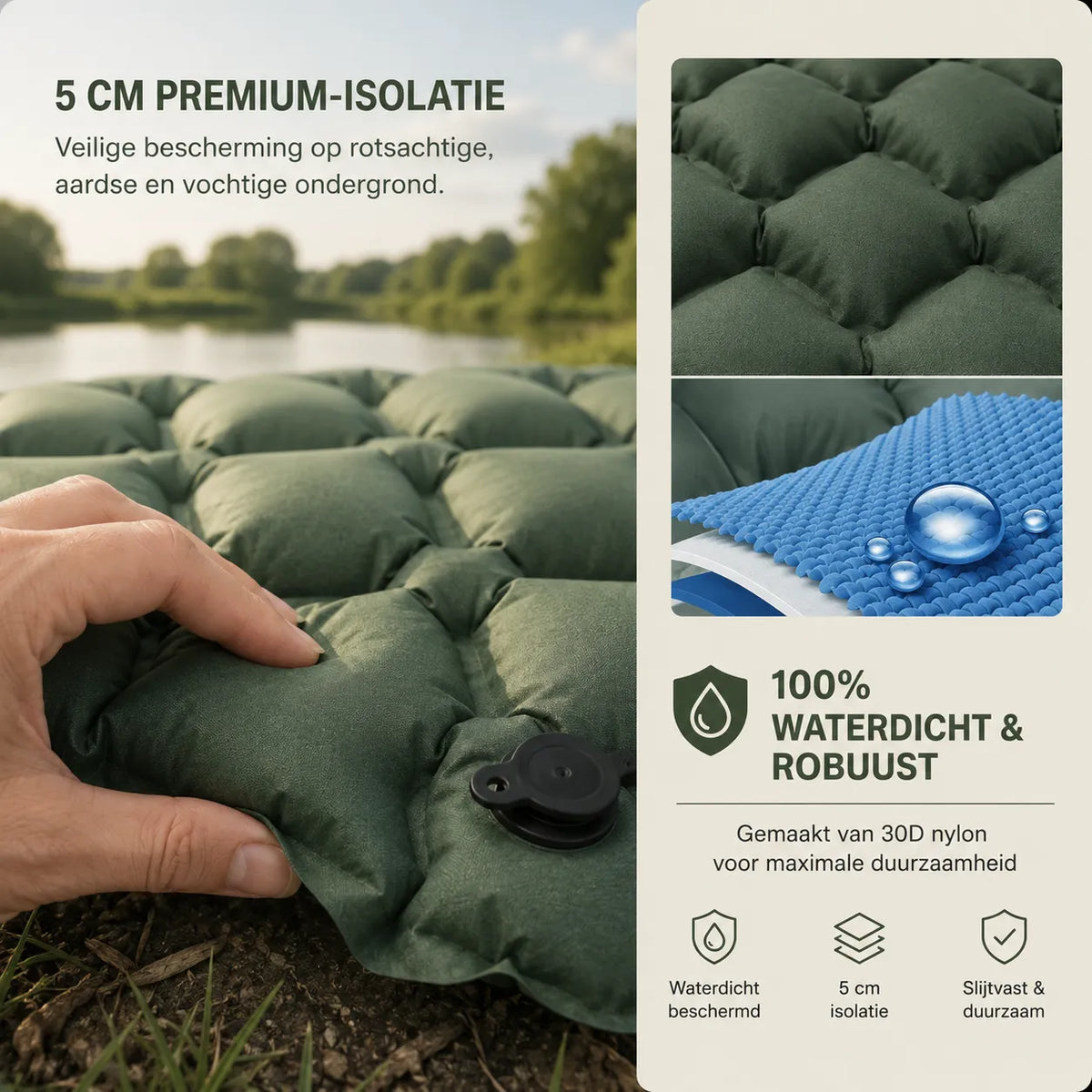 Inflatable Camping Seat Cushion with Built-In Pump