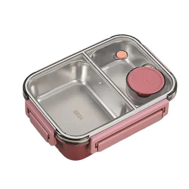 Insulated Stainless Steel Bento Lunch Box with Stackable Compartments