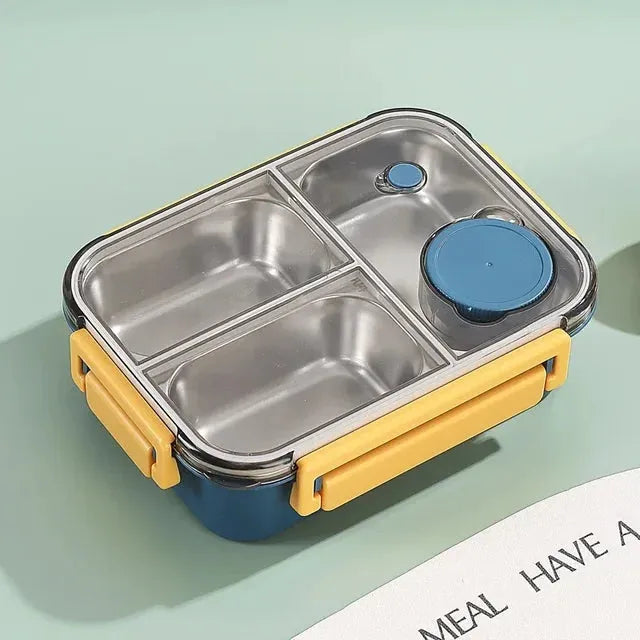 Insulated Thermal Lunch Box with Stainless Steel Compartments