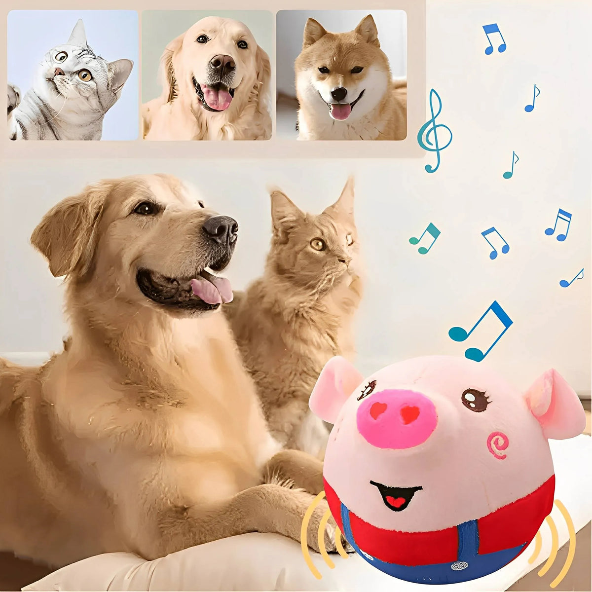 Interactive Bouncing Dog Toy Ball with Stimulating Motion