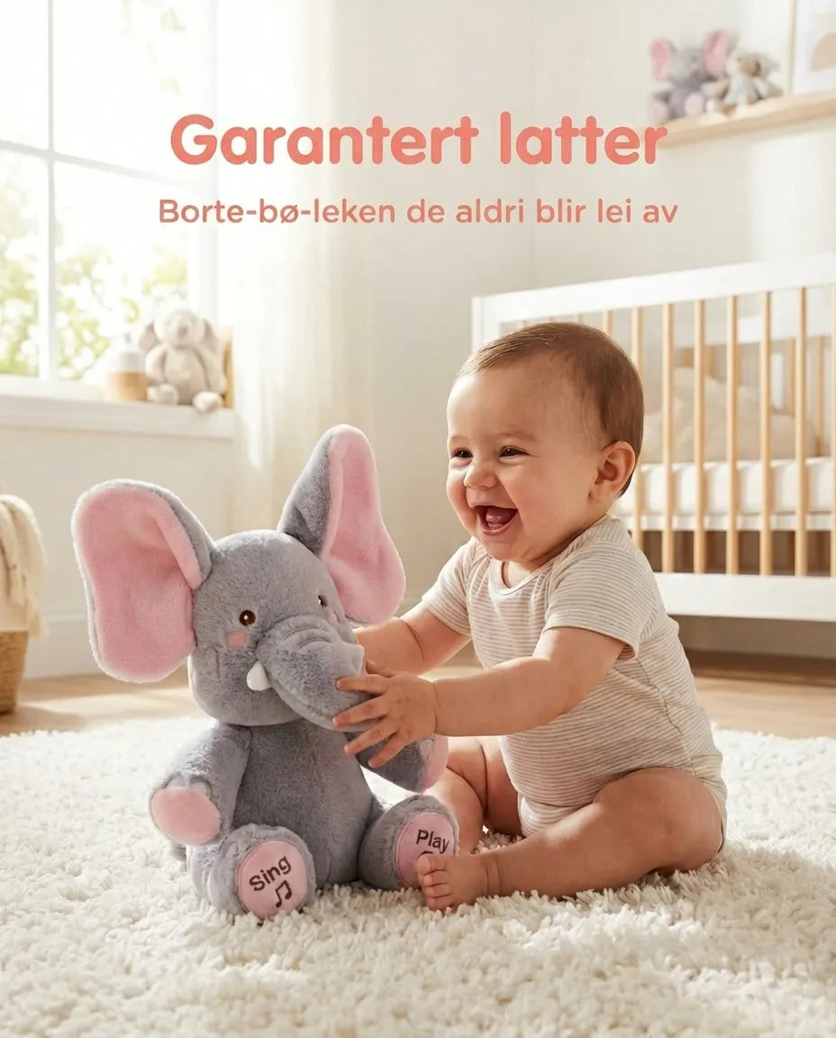 Interactive Peek-a-Boo Elephant Plush Toy with Music