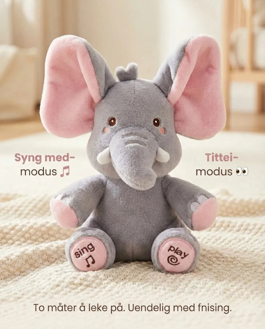 Interactive Peek-a-Boo Elephant Plush Toy with Music