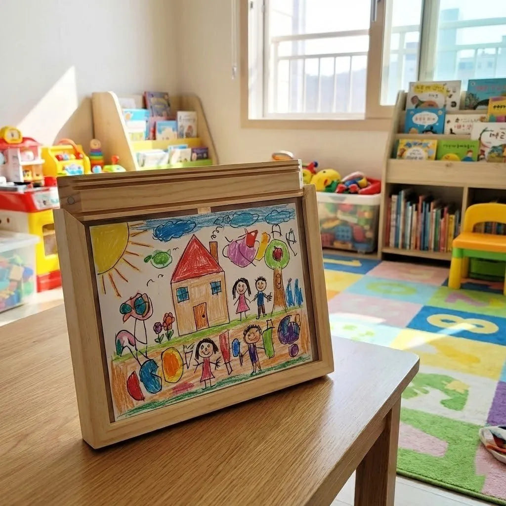 Kids' Artwork Frame with Front-Opening Storage Compartment
