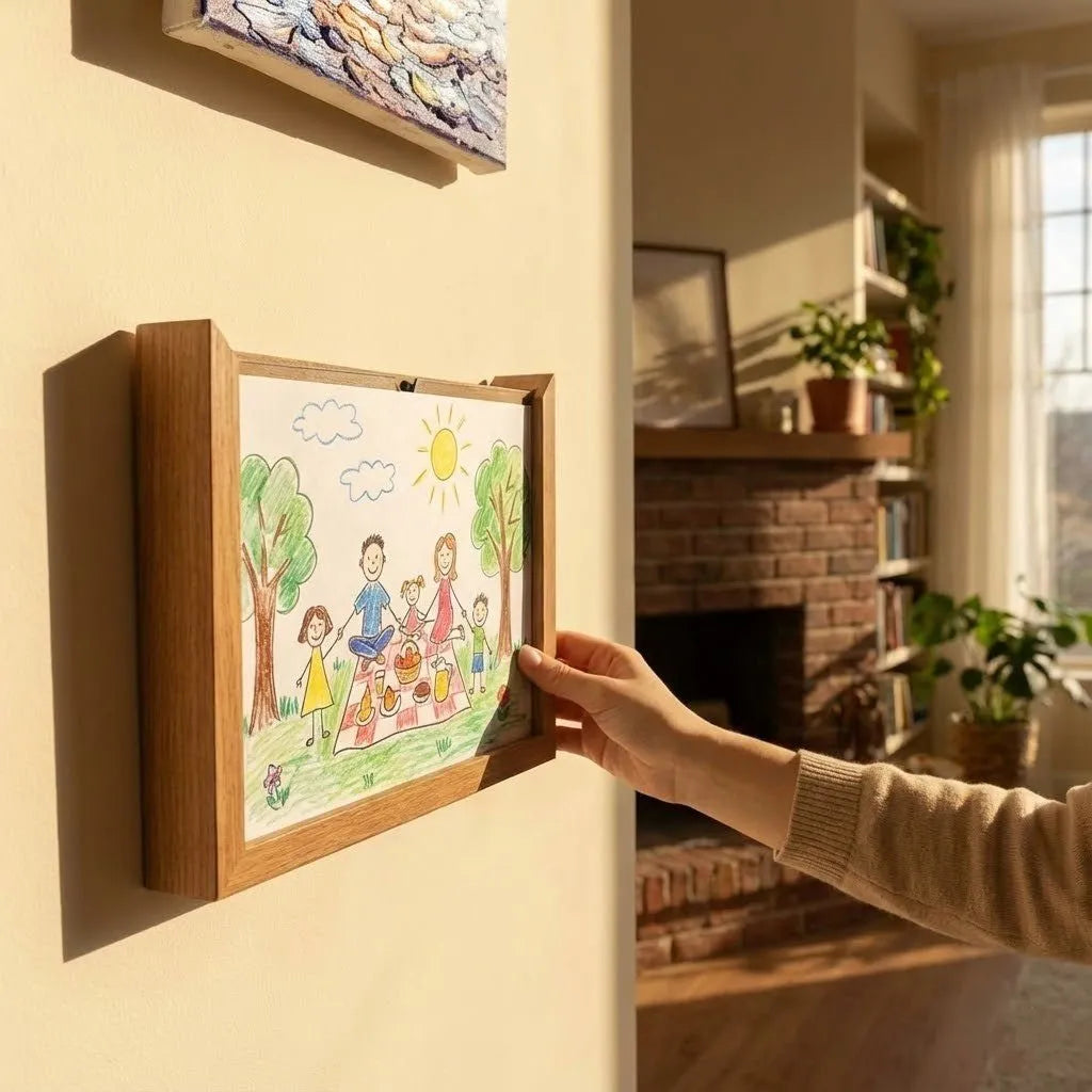 Kids' Artwork Frame with Front-Opening Storage Compartment