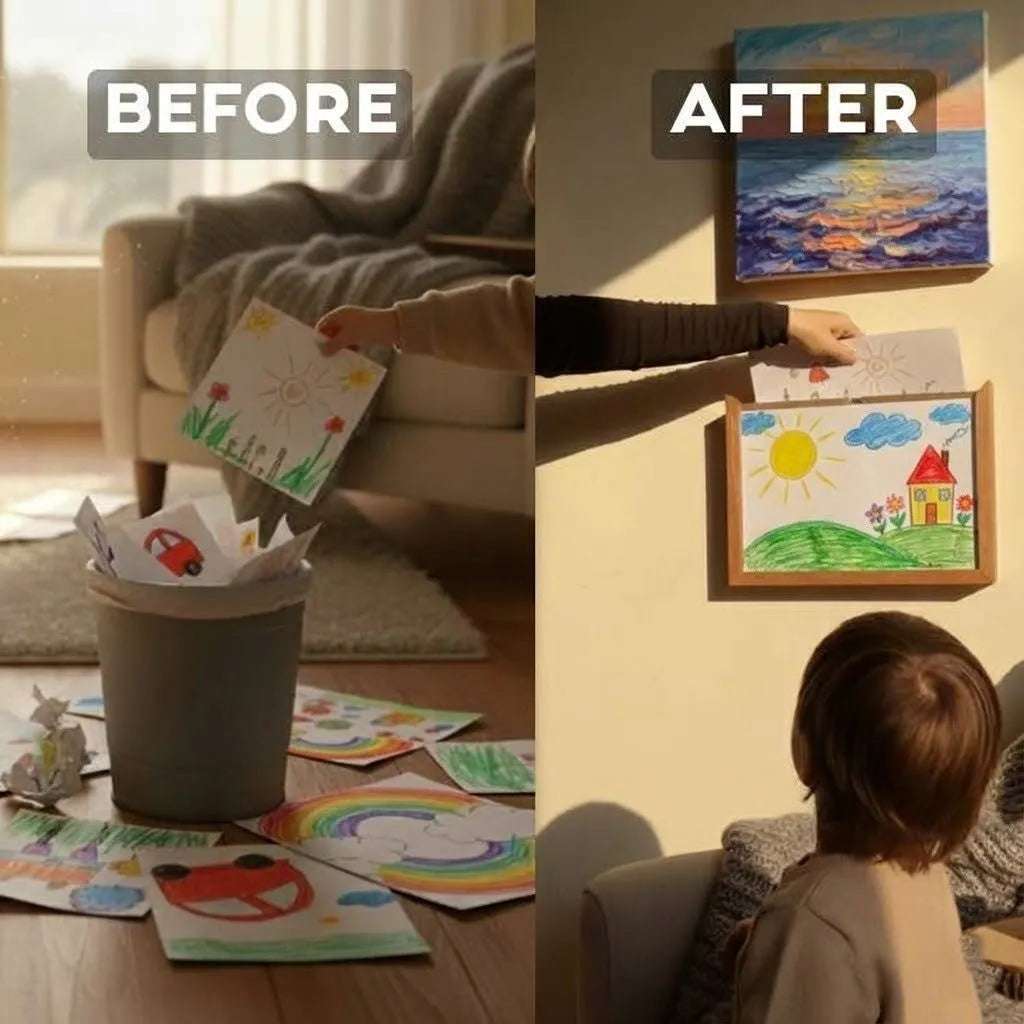 Kids' Artwork Frame with Front-Opening Storage Compartment