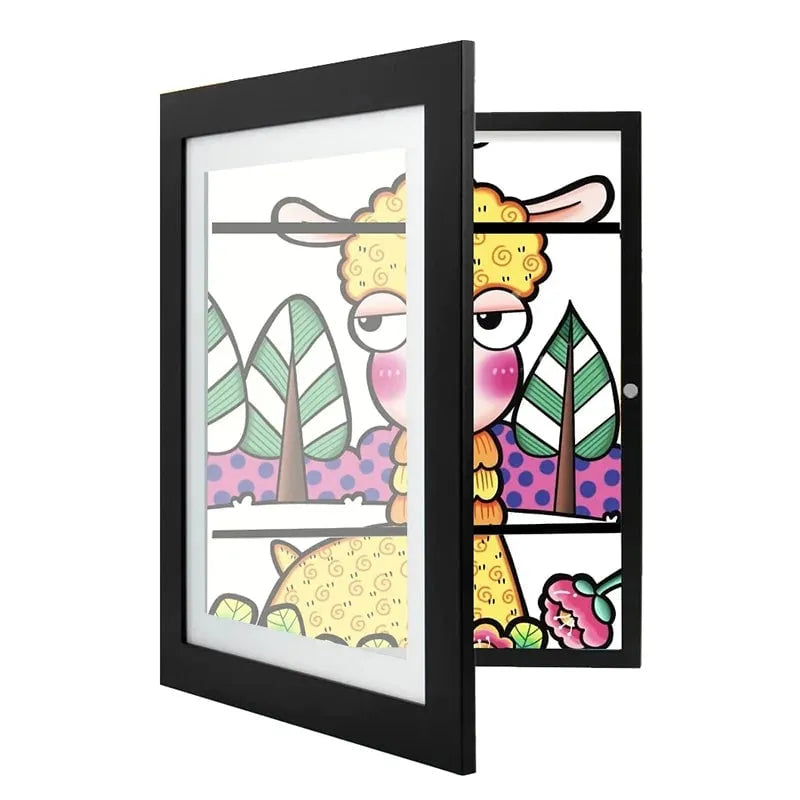 Kids' Artwork Frame with Hinged Opening for A4 Drawings