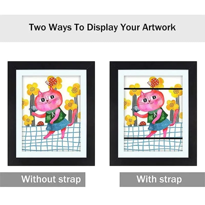 Kids' Artwork Frame with Hinged Opening for A4 Drawings