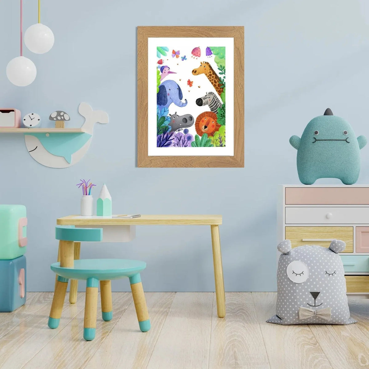 Kids' Artwork Frame with Hinged Opening for A4 Drawings