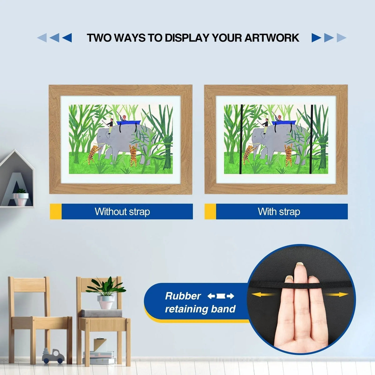 Kids' Artwork Frame with Hinged Opening for A4 Drawings