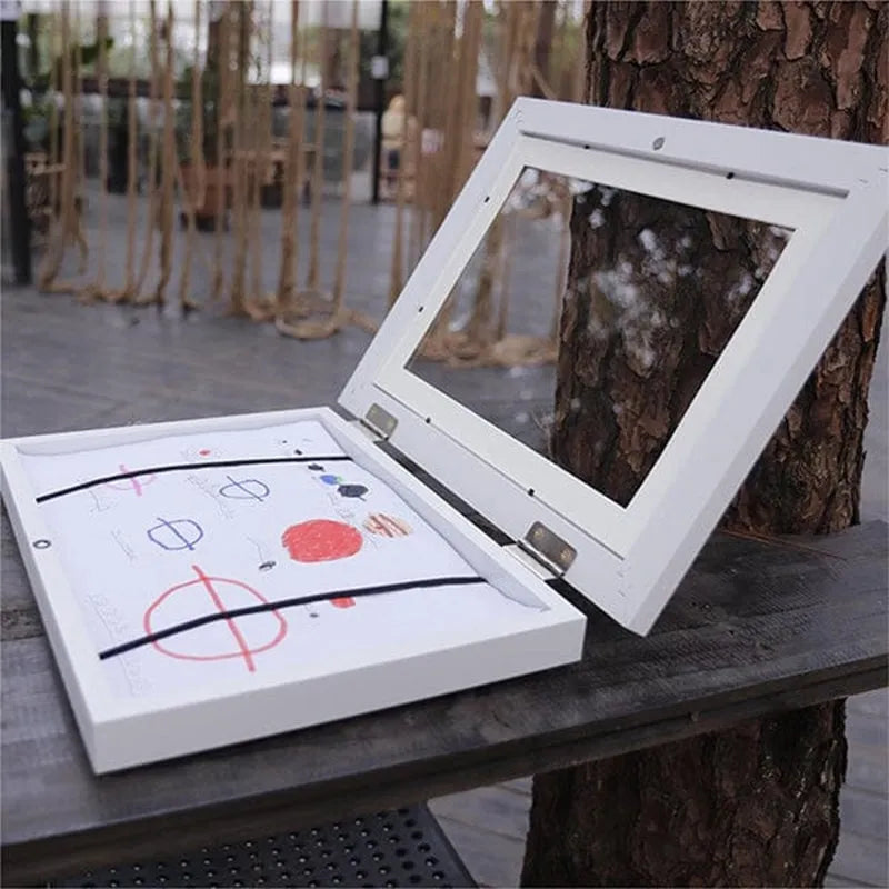 Kids' Artwork Frame with Hinged Opening for A4 Drawings