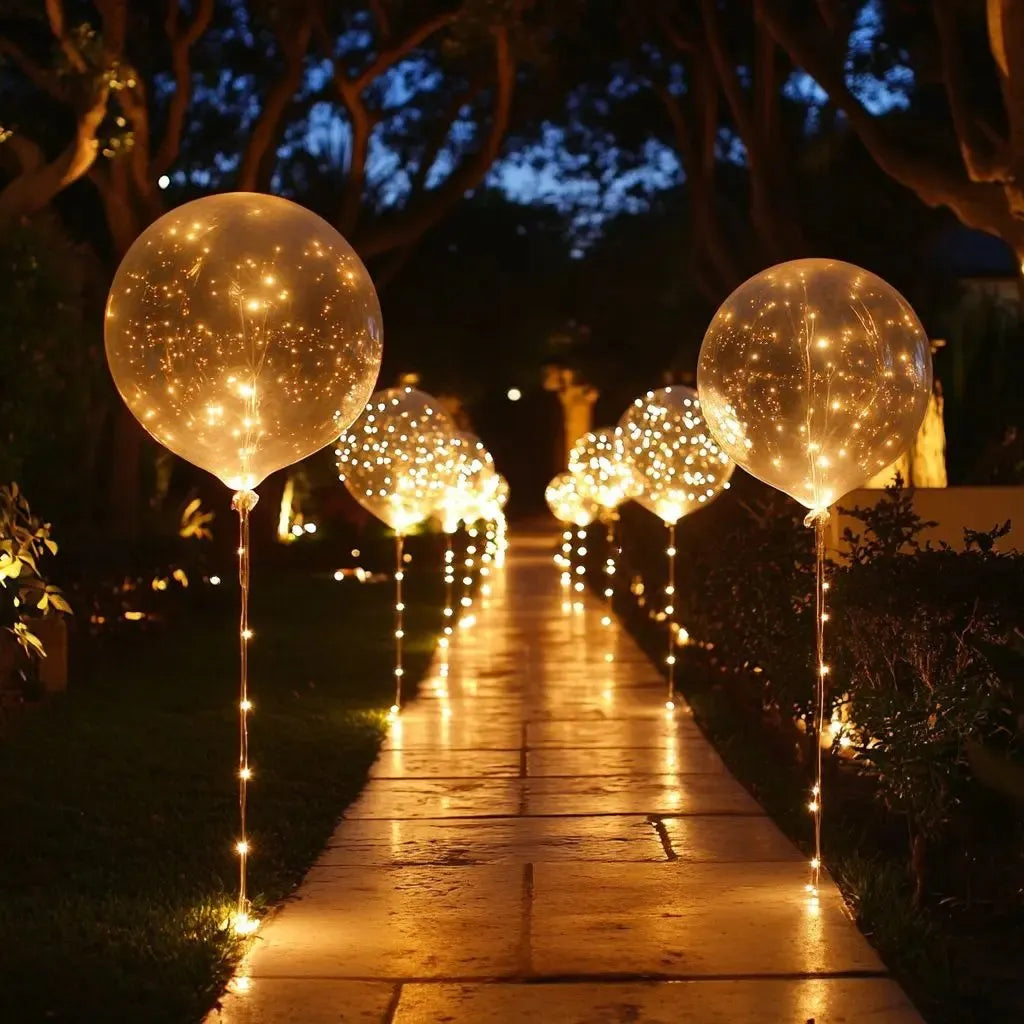LED Balloon Set with Warm Lights (10-Pack)