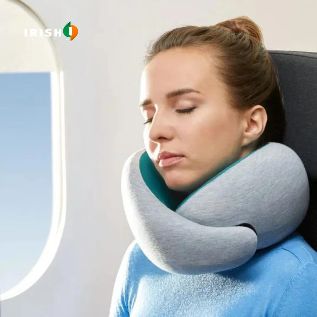 Memory Foam Travel Neck Pillow with Front Support Buckle