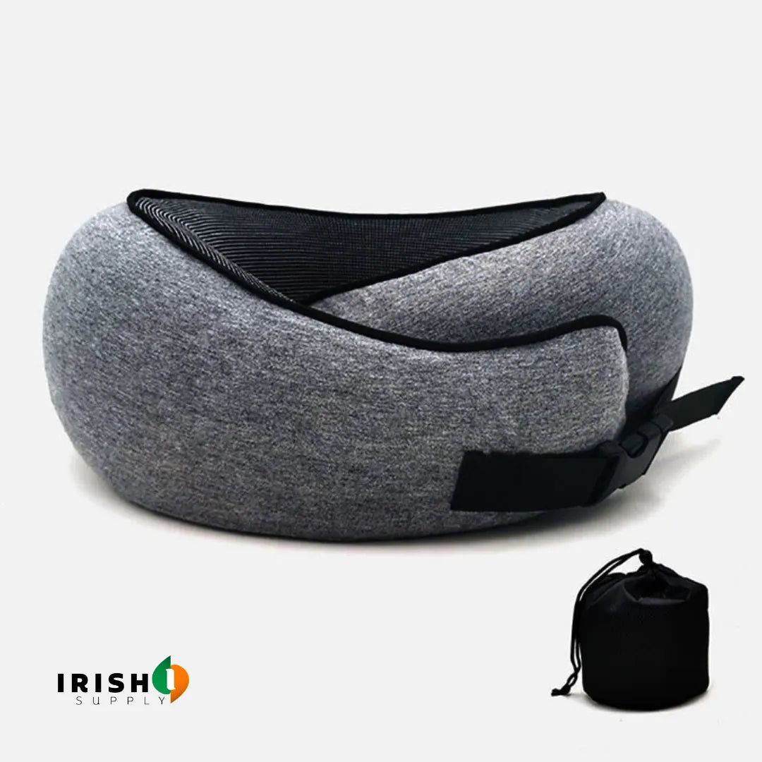 Memory Foam Travel Neck Pillow with Front Support Buckle