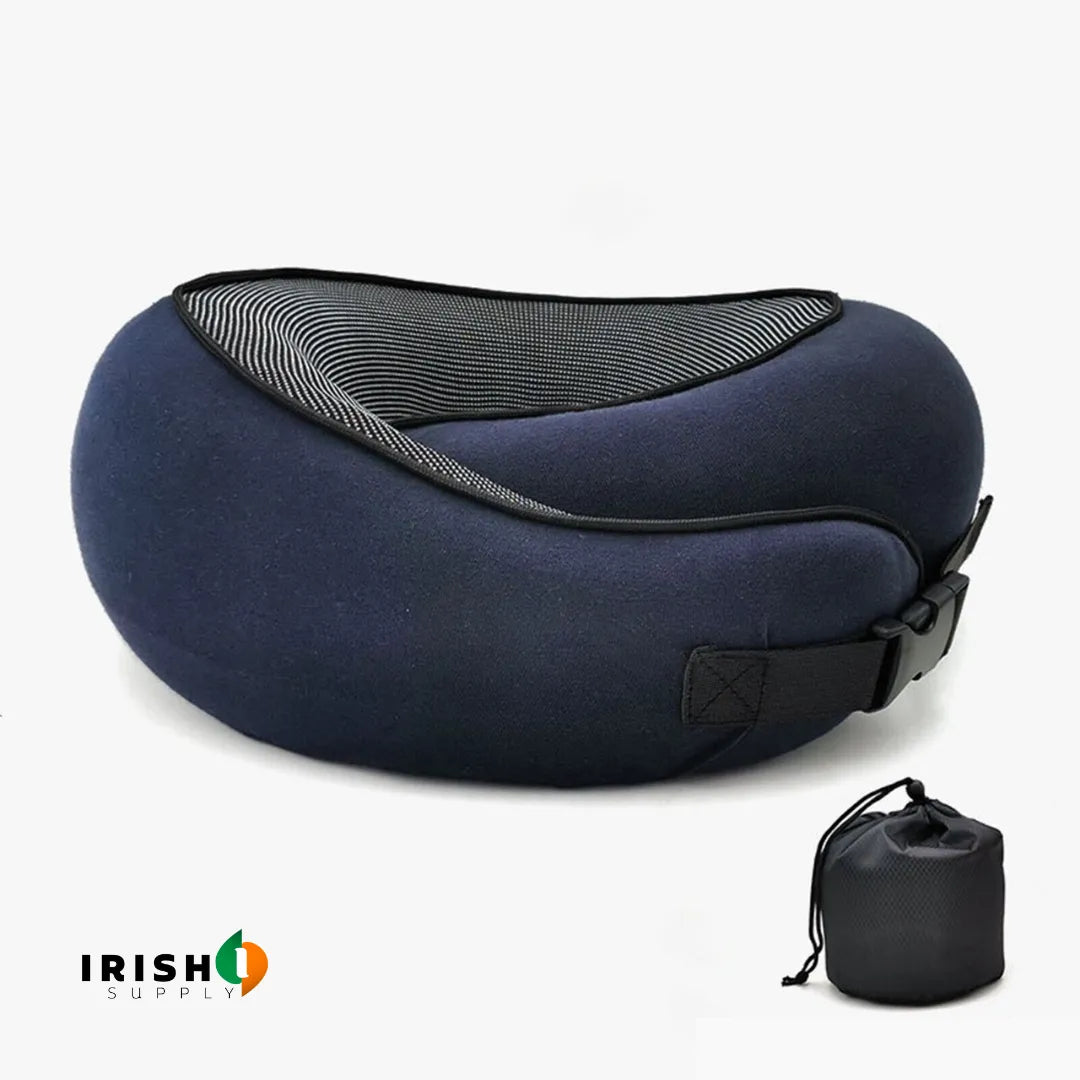 Memory Foam Travel Neck Pillow with Front Support Buckle