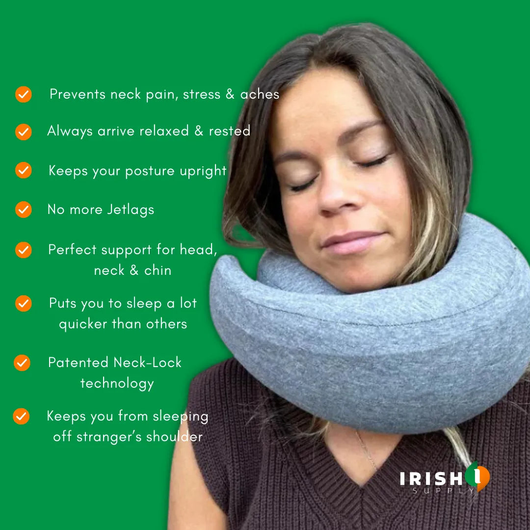 Memory Foam Travel Neck Pillow with Front Support Buckle