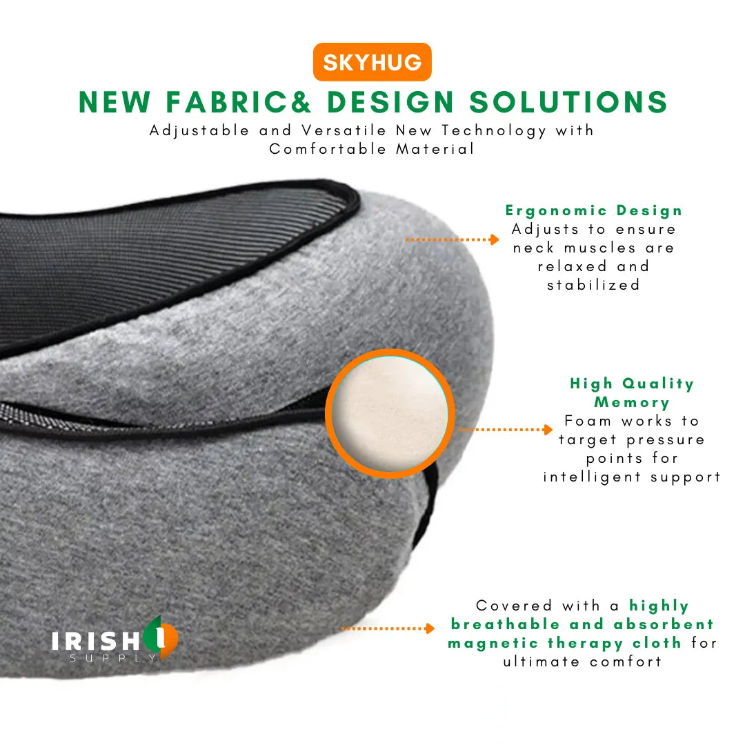 Memory Foam Travel Neck Pillow with Front Support Buckle