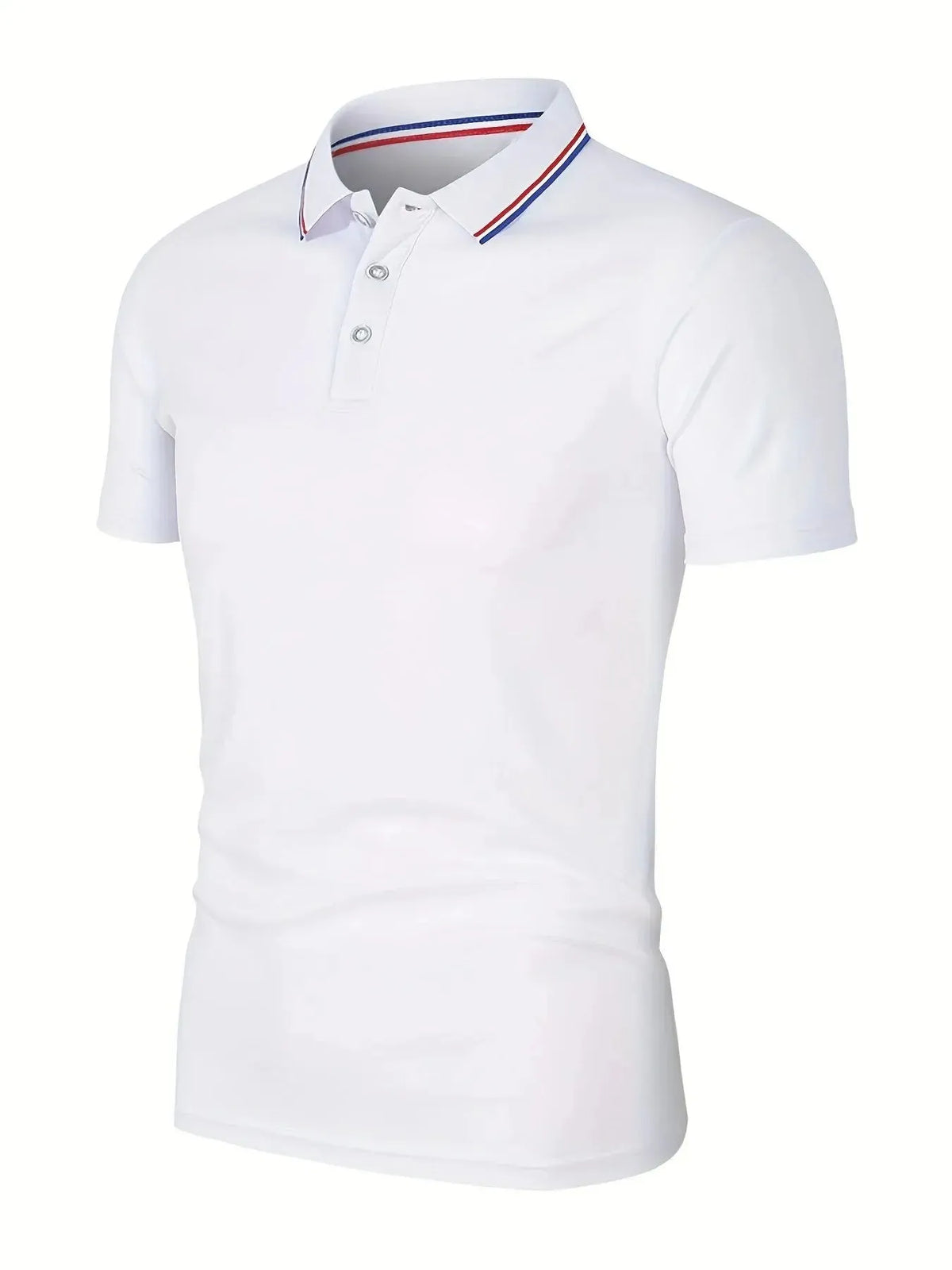 Men's Breathable Short-Sleeve Polo Shirt with Button Placket