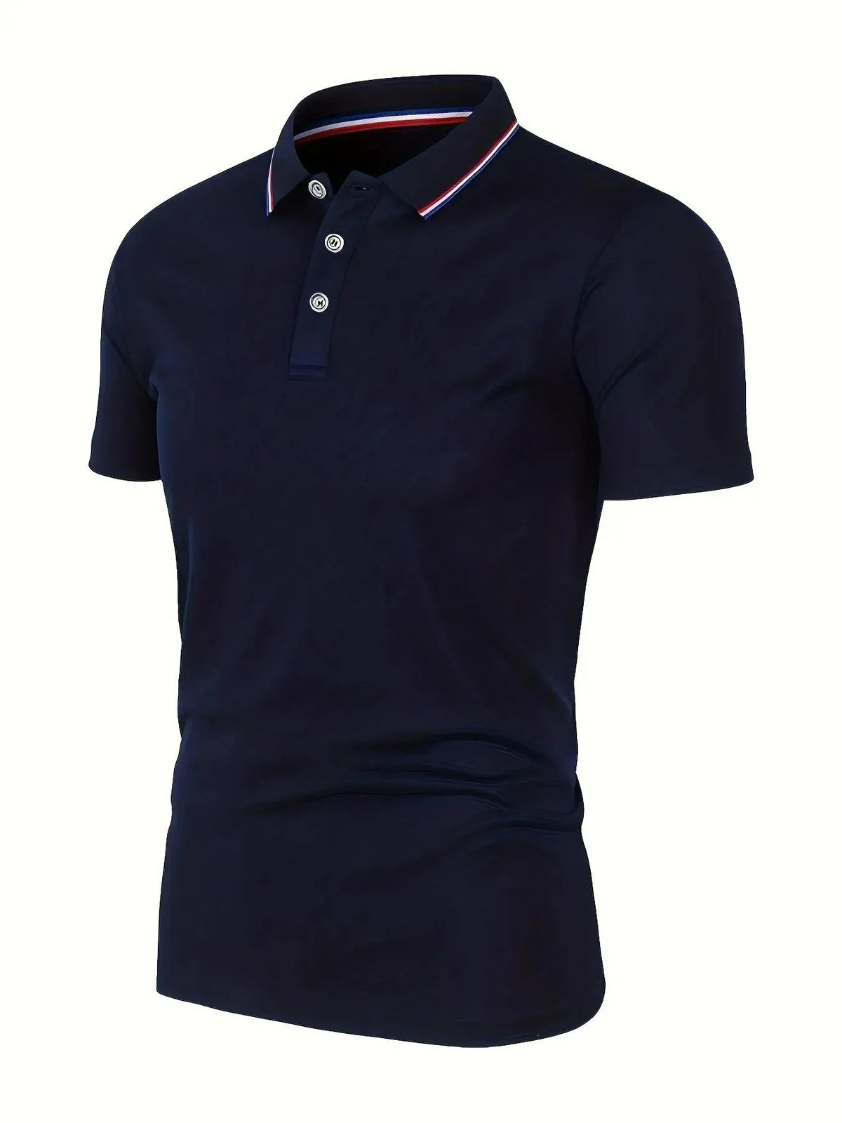 Men's Breathable Short-Sleeve Polo Shirt with Button Placket