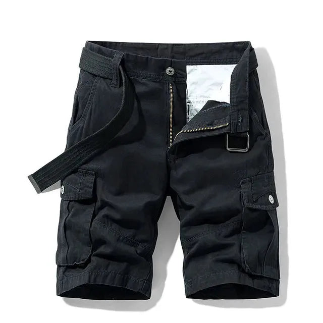 Men's Cargo Shorts with Multi-Pockets and Belt