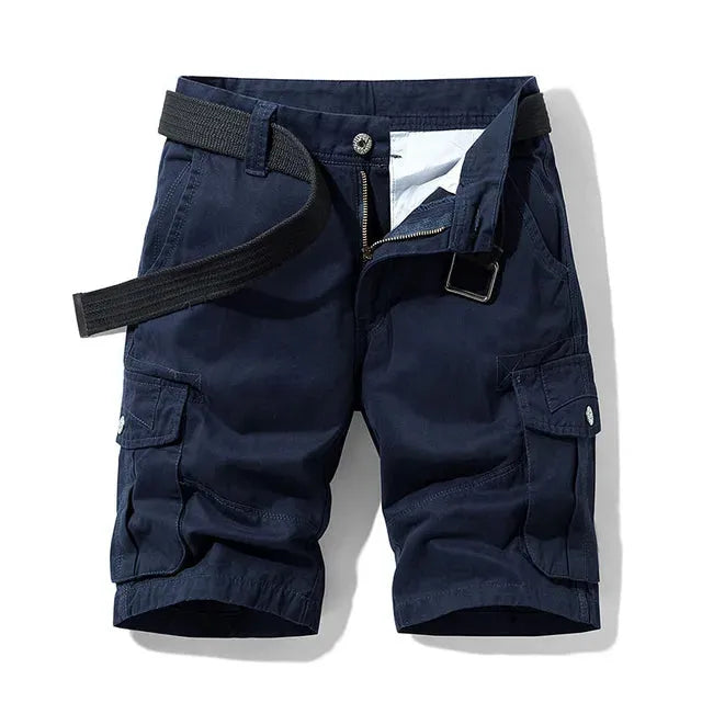 Men's Cargo Shorts with Multi-Pockets and Belt