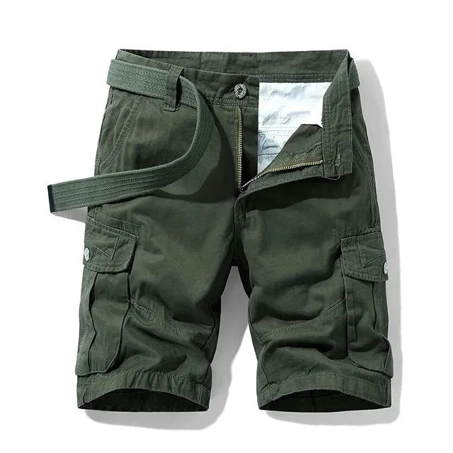 Men's Cargo Shorts with Multi-Pockets and Belt