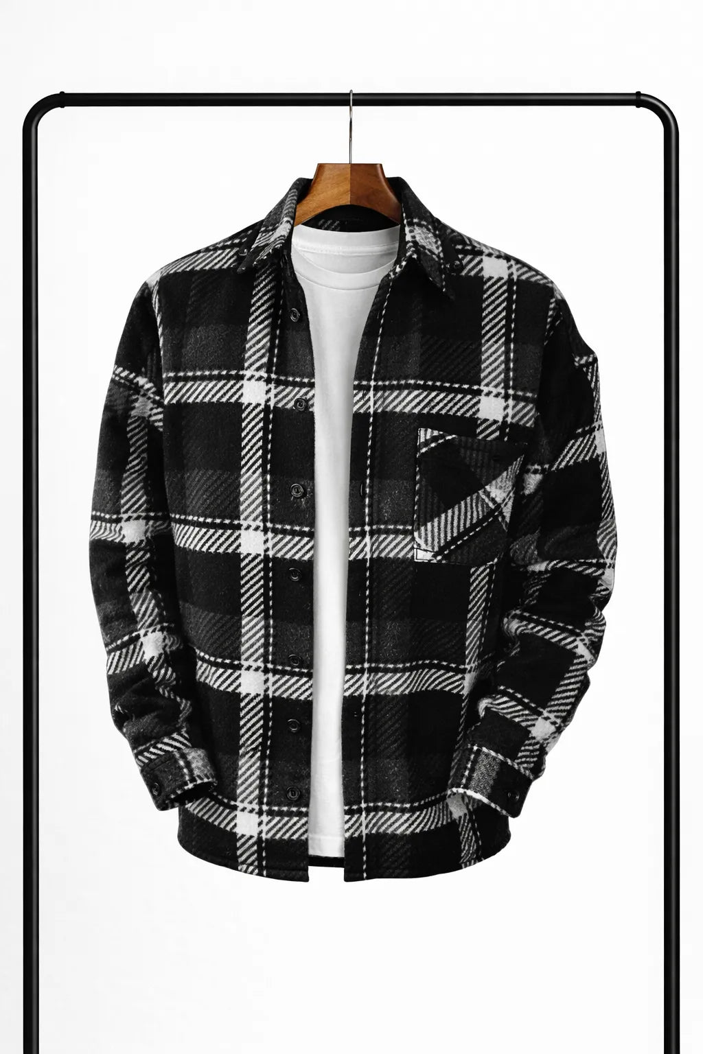 Men's Classic Plaid Overshirt with Relaxed Fit