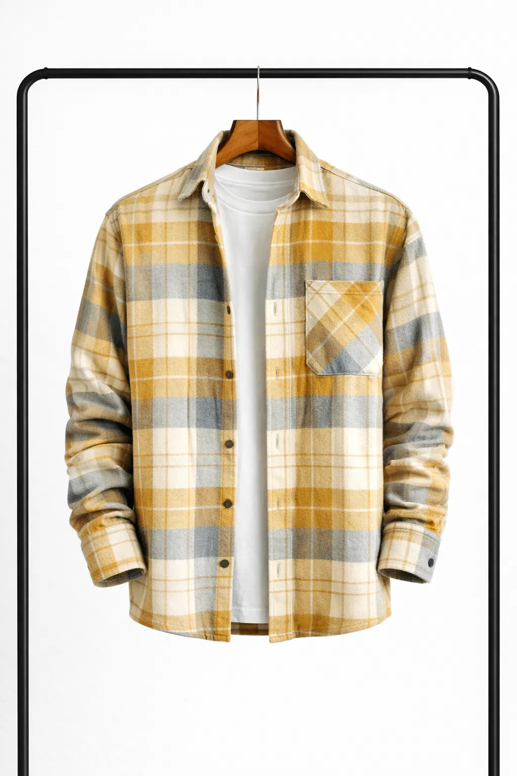 Men's Classic Plaid Overshirt with Relaxed Fit