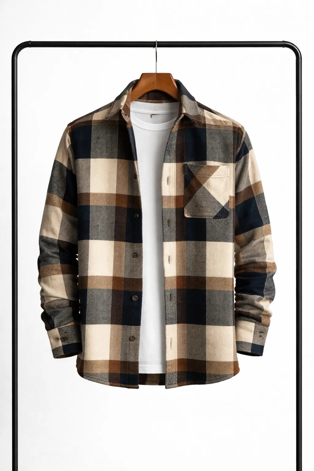 Men's Classic Plaid Overshirt with Relaxed Fit