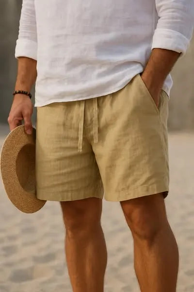 Men's Cotton Linen Shorts with Breathable Fit