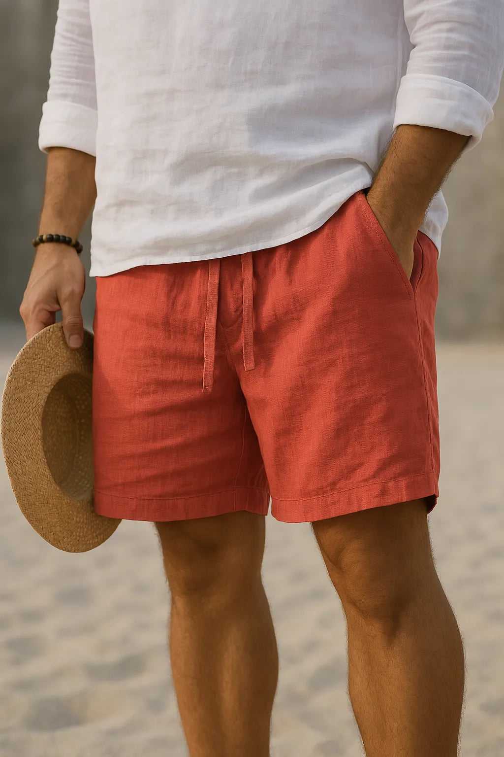 Men's Cotton Linen Shorts with Breathable Fit